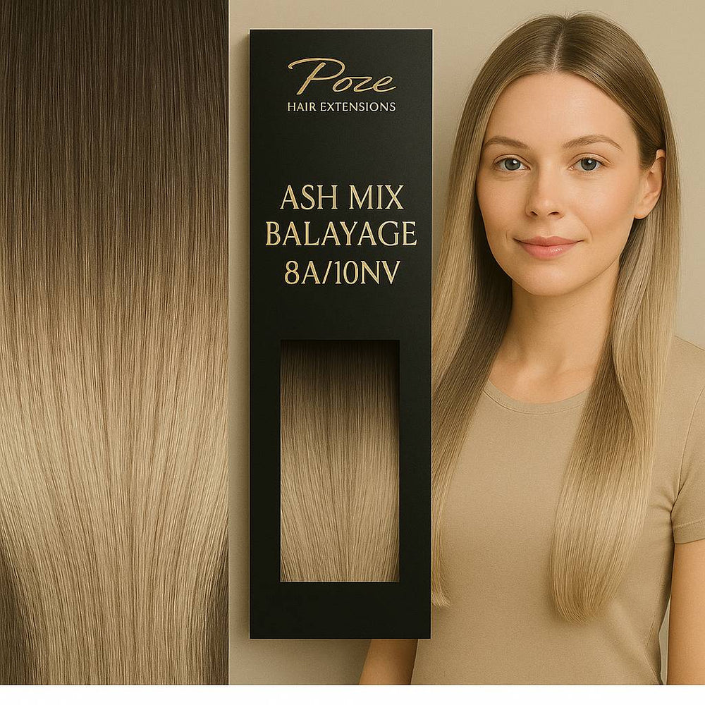 Micro Ring Extensions Standard - 8A/10NV Askeblond Balayage